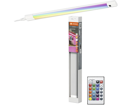 LEDVANCE Linear LED Edge RGBW 500 Millimeter, flache LED-Lichtleiste mit Fernbedienung, dimmbar, Farbwechselfunktion, Aluminiumgehäuse.