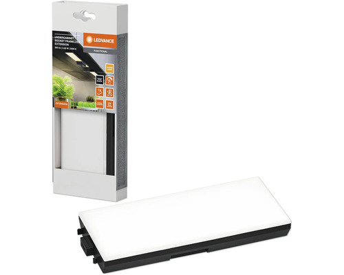 Ledvance LED-Unterbauleuchte Frameless Extension, rahmenlose Erweiterung, 300 Lumen, 3000 Kelvin warmweißes Licht, Schwarz.