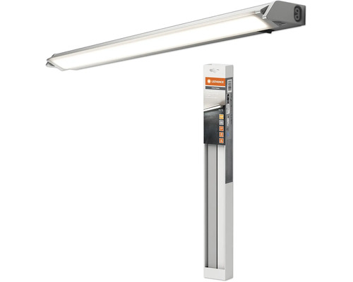 LEDVANCE LED-Unterbauleuchte Linear mit Verpackung. Schlanke, funktionale Leuchte für die Schrankmontage aus Kunststoff und Metall.