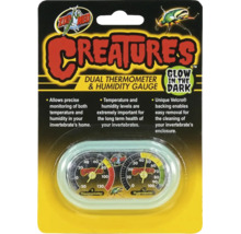Zoo Med Creatures Dual Thermometer und Hygrometer für Terrarien zur Messung von Temperatur und Luftfeuchtigkeit mit Klettverschluss