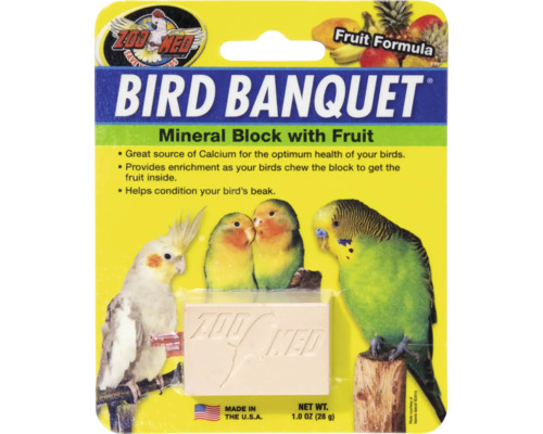 Zoo Med Bird Banquet Mineralblock mit Früchten für Vögel in Originalverpackung