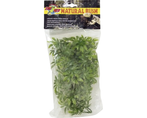 Zoo Med Natural Bush Kunstpflanze in einer Verpackung zur Terrariendekoration als Versteckmöglichkeit für Reptilien und Amphibien.