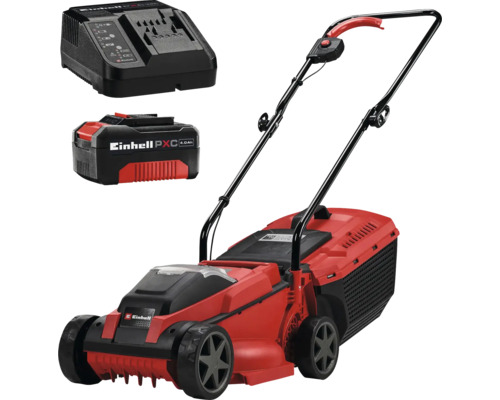 Einhell Akku-Rasenmäher Set inklusive 4,0 Amperestunden Power X-Change Akku und Ladegerät.