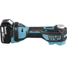 Makita Akku-Multitool DTM52 mit 18 Volt Lithium-Ionen-Akku, handliches Multifunktionswerkzeug in Blau und Schwarz.