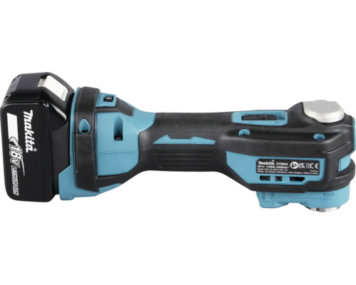 Makita Akku-Multitool DTM52 mit 18 Volt Lithium-Ionen-Akku, handliches Multifunktionswerkzeug in Blau und Schwarz.