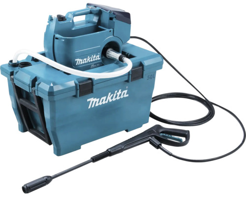 Makita Akku-Hochdruckreiniger mit Wassertank, Hochdruckpistole und Schlauch