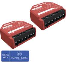 Zwei Shelly Gen3 Smart Home Relais mit Anschlussklemmen, kompatibel mit SMART HOME by hornbach.