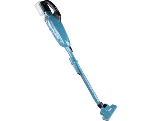 Makita Akku-Staubsauger mit Verlängerungsrohr, Bodendüse und Akku.