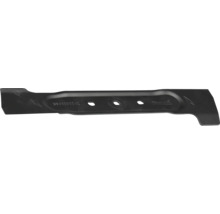 Ersatzmesser für Rasenmäher aus Metall mit drei Befestigungslöchern.