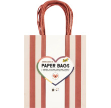Folia Papiertüten Stripes Classic, Größe M, Packung mit 8 Stück, gestreifte Geschenktüten mit Tragegriff.