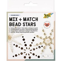 Folia Perlenschmuck-Bastelset Mix und Match Bead Stars Golden Glow mit 269 Teilen zur Gestaltung von dekorativen Sternen.