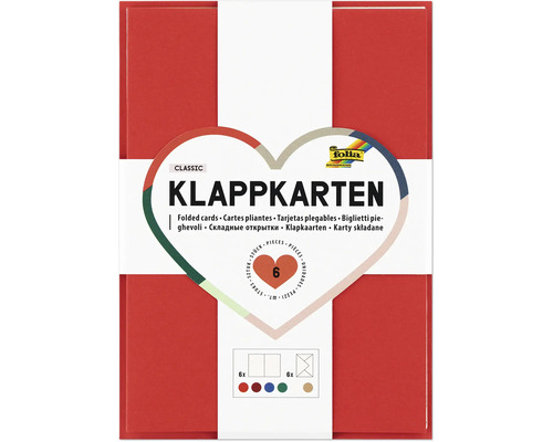 Folia Bringmann Classic Klappkarten Set mit 6 Klappkarten und 6 Umschlägen zum Basteln.
