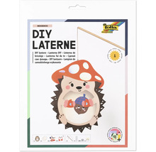 folia DIY-Laternen-Bastelset Motiv Igel mit Pilzhut und Eichel