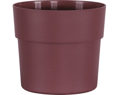 Runder Blumentopf aus Kunststoff mit breitem Rand.
