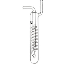 CO2-Blasenzähler aus transparentem Glas mit innenliegender Spirale für Aquarien.