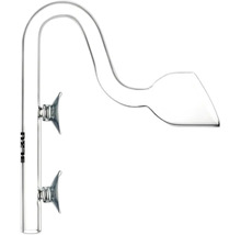 Lily Pipe Filterauslauf aus Glas für Aquarien mit zwei Saugnäpfen zur Befestigung.