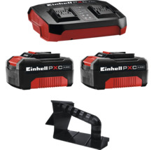 Einhell Power X-Change Starter Kit mit zwei 4.0 Amperestunden Akkus, einem Ladegerät und einem Wandhalter