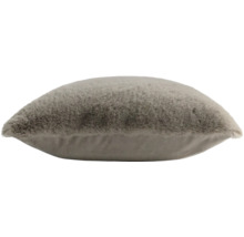 Weiches graues Dekokissen in Kunstfell-Optik, flauschiges Zierkissen für Sofa und Bett