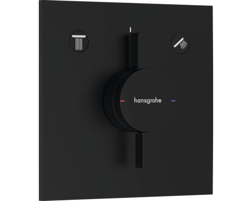 Hansgrohe Unterputz Einhebelmischer für zwei Verbraucher quadratisch mit Hansgrohe Logo