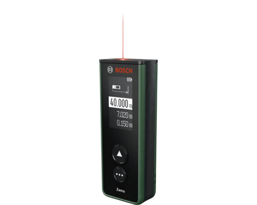 Bosch Laser Entfernungsmesser Zamo mit digitalem Display und Messwerten zur Distanzmessung