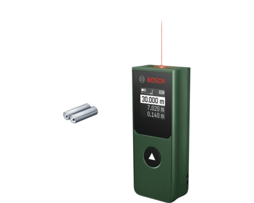 Bosch Laser Entfernungsmesser mit Messstrahl und Batterien