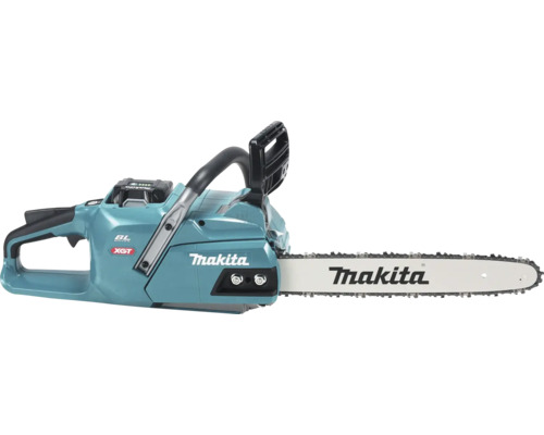 Akku Kettensäge von Makita Logo mit Schwert und Sägekette