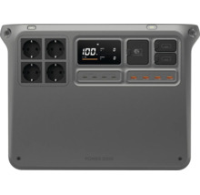 Powerstation Power 2000 mit verschiedenen Steckdosen, USB-Anschlüssen und digitalem Display.