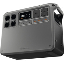 Tragbare Powerstation mit Display, Steckdosen und verschiedenen USB-Anschlüssen