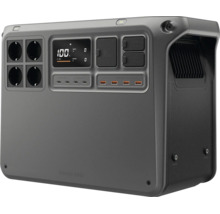 Tragbare Powerstation mit digitalem Display, mehreren Steckdosen und USB Anschlüssen für Stromversorgung