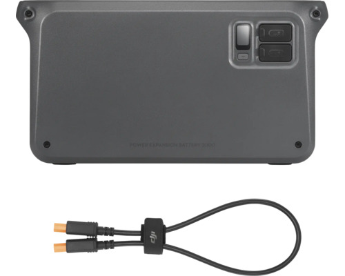 Zusatzbatterie mit Anschlusskabel und DJI Logo