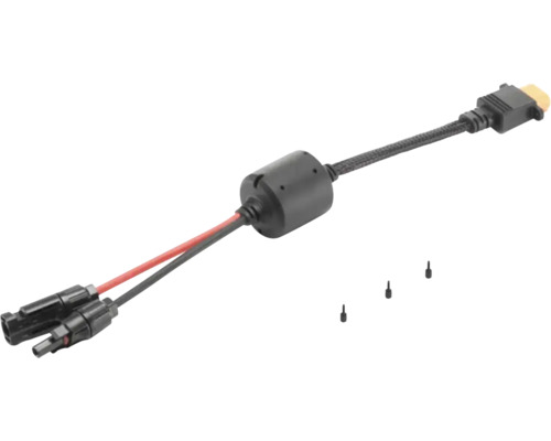 Adapterkabel mit Steckverbindern und vier kleinen Stiften für Photovoltaikanlagen