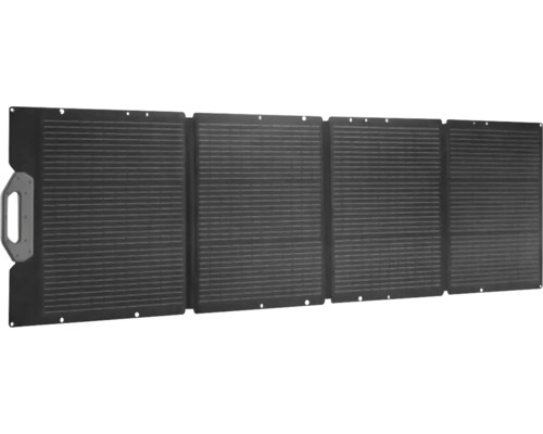 Tragbares Solarmodul mit vier faltbaren Paneelen und integriertem Tragegriff zur Stromerzeugung