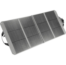 Faltbares Solarmodul mit vier Segmenten und integrierten Ösen zur mobilen Stromerzeugung.