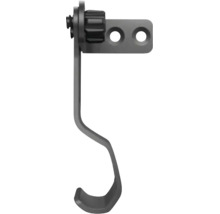 Haken zur Wandmontage aus Metall mit Verstellschraube und zwei Bohrlöchern