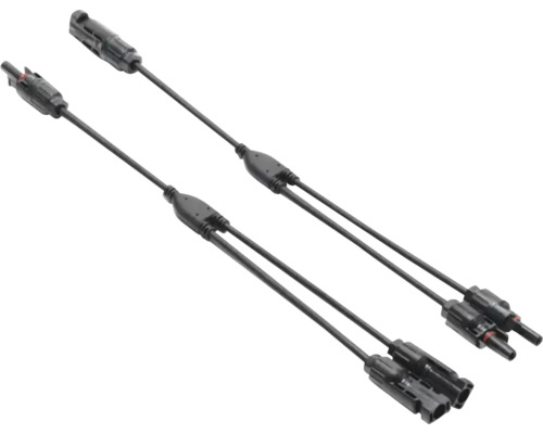 Zwei Photovoltaik Y Kabel mit Steckern für Solaranlagen