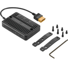 DJI Logo Ladeadapter mit Befestigungsmaterial, zwei Montageplatten, Schrauben und Innensechskantschlüssel