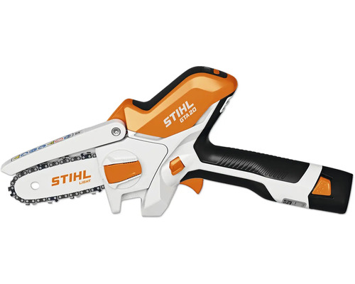 Stihl Akku Gehölzschneider GTA 20 mit Führungsschiene und Sägekette für Gartenarbeiten