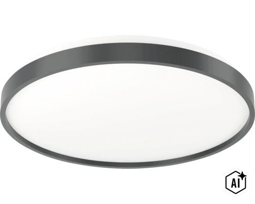 Runde LED Deckenleuchte mit schmalem Rahmen für moderne Innenbeleuchtung (Image AI modified or generated)