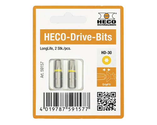 Zwei HECO-Drive-Bits HD-30 LongLife in der Originalverpackung.