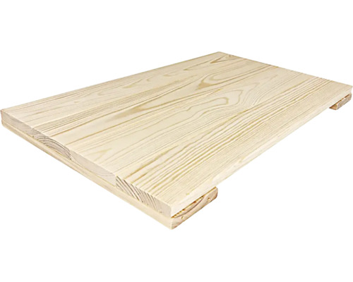 Massivholzplatte aus Kiefernholz als Leimholzplatte fuer Moebelbau
