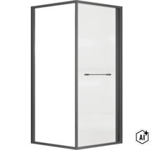 Eckduschkabine mit Schiebetür und Aluminiumprofilen für den Badeinbau (Image AI modified or generated)