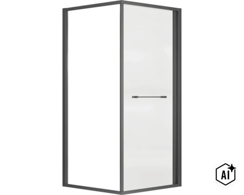 Eckduschkabine mit Schiebetür und Aluminiumprofilen für den Badeinbau (Image AI modified or generated)