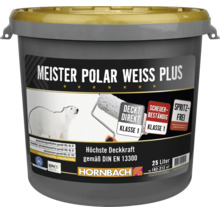 Eimer mit Meister Polar Weiss Plus Wandfarbe, hochdeckende Dispersionsfarbe für Innenräume, 25 Liter Gebinde von Hornbach