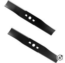 Zwei Ersatzmesser für Rasenmäher aus Metall (Image AI modified or generated)