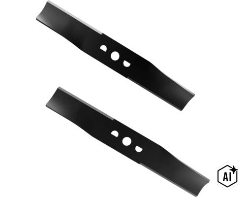 Zwei Ersatzmesser für Rasenmäher aus Metall (Image AI modified or generated)