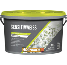 Hornbach Sensitivweiss Wandfarbe 10 Liter Eimer fuer einen matten, schneeweissen Innenanstrich ohne Loesungsmittel und Konservierungsstoffe.