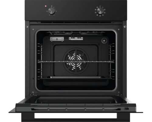Einbau Backofen mit Drehknöpfen und offener Backofentür