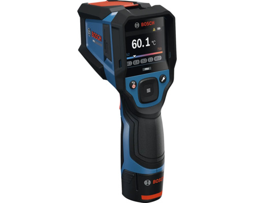 Bosch Thermodetektor zur präzisen Temperaturmessung mit digitalem Display und Bosch Logo.