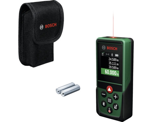 Bosch Laser Entfernungsmesser mit Schutztasche und Batterien für präzise Messungen