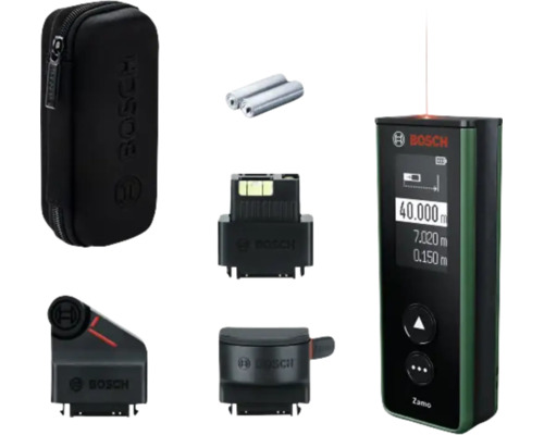 Bosch Laser Entfernungsmesser Zamo Set mit drei Adaptern, Batterien und Aufbewahrungstasche